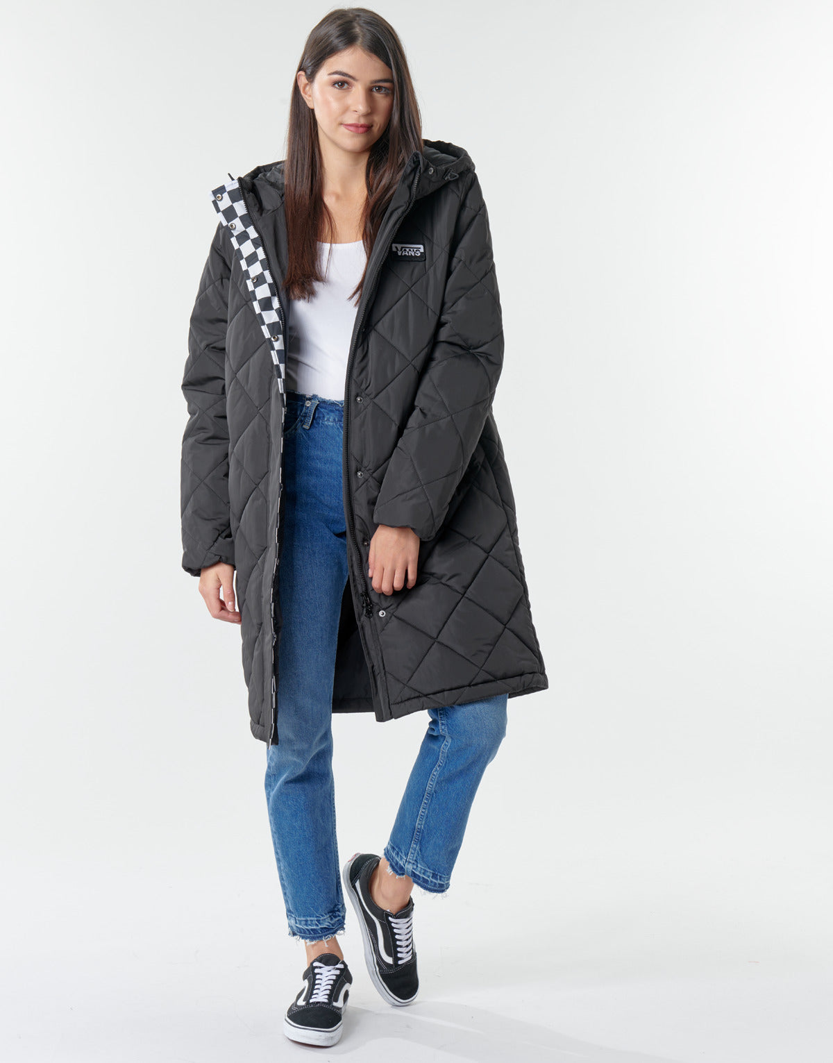 Piumino Donna Vans CLAIR SHORES PUFFER JACKET MTE Nero