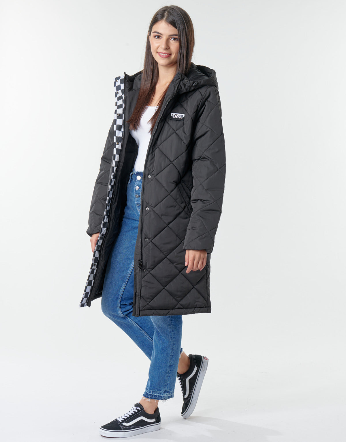 Piumino Donna Vans CLAIR SHORES PUFFER JACKET MTE Nero