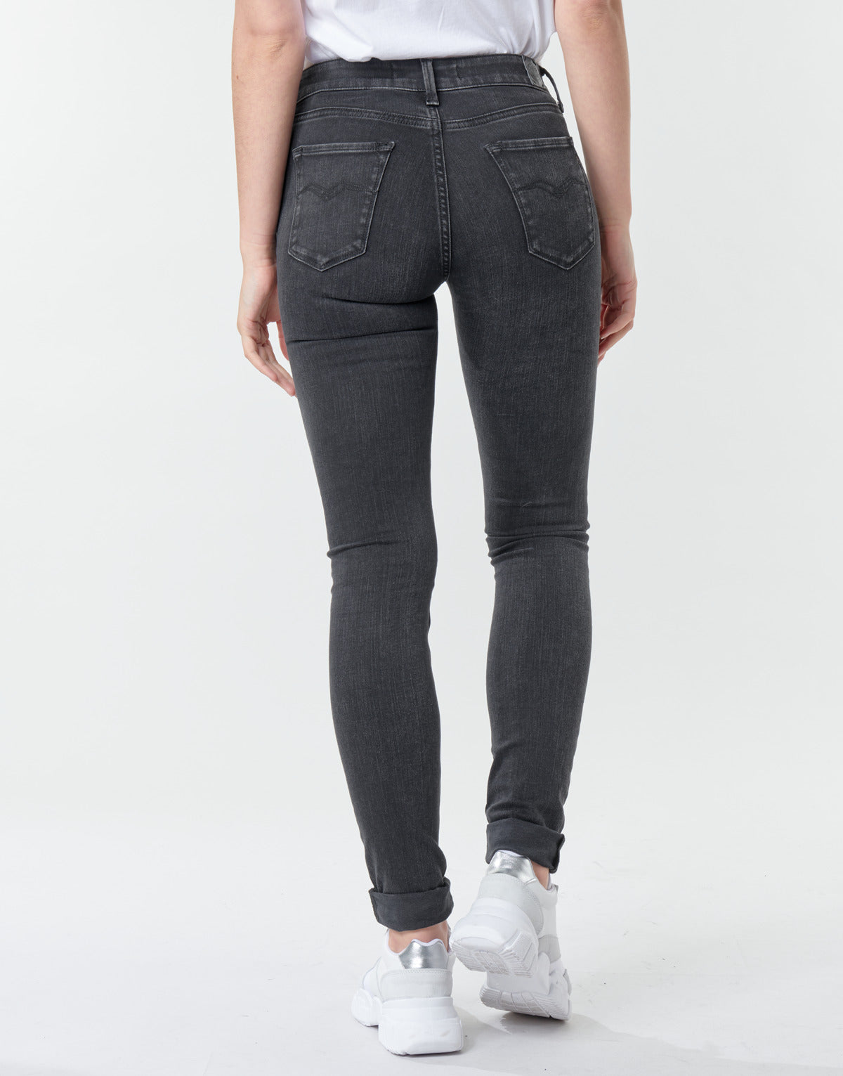 Jeans Slim Donna Replay LUZ / HYPERFLEX / RE-USED Nero