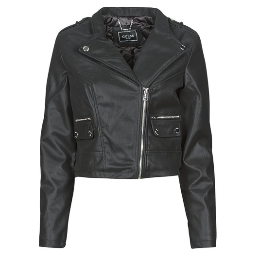 Giacca in pelle Donna Guess FRANCES JACKET Nero