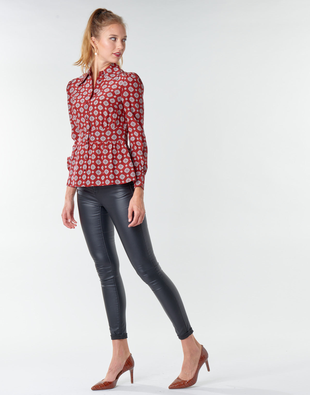 Camicetta Donna MICHAEL Michael Kors  LUX PINDOT MED TOP  Rosso