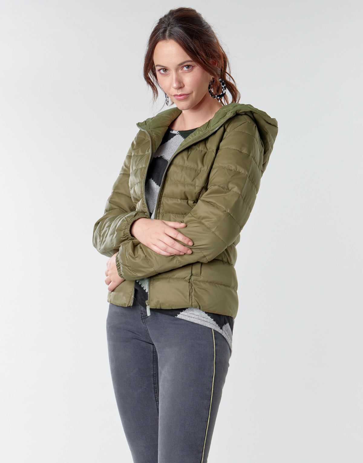 Piumino Donna Only ONLTAHOE Kaki