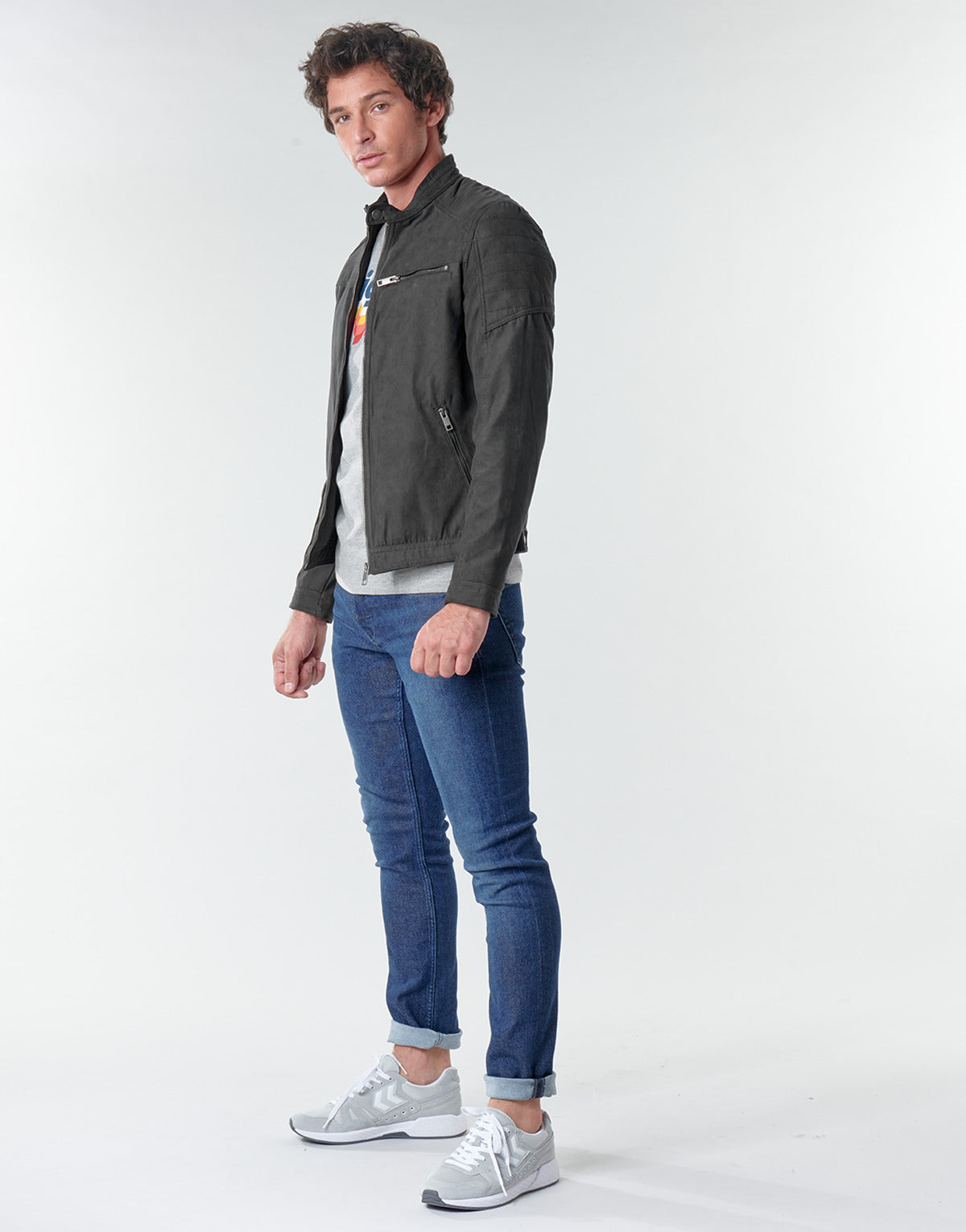 Giacca in pelle Uomo Jack & Jones JJEROCKY Nero
