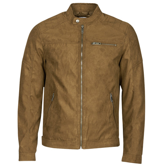 Giacca in pelle Uomo Jack & Jones  JJEROCKY  Marrone