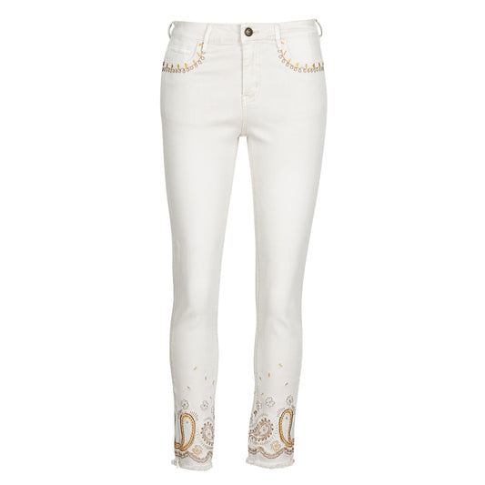 Jeans Slim Donna Desigual PAISLEY Bianco