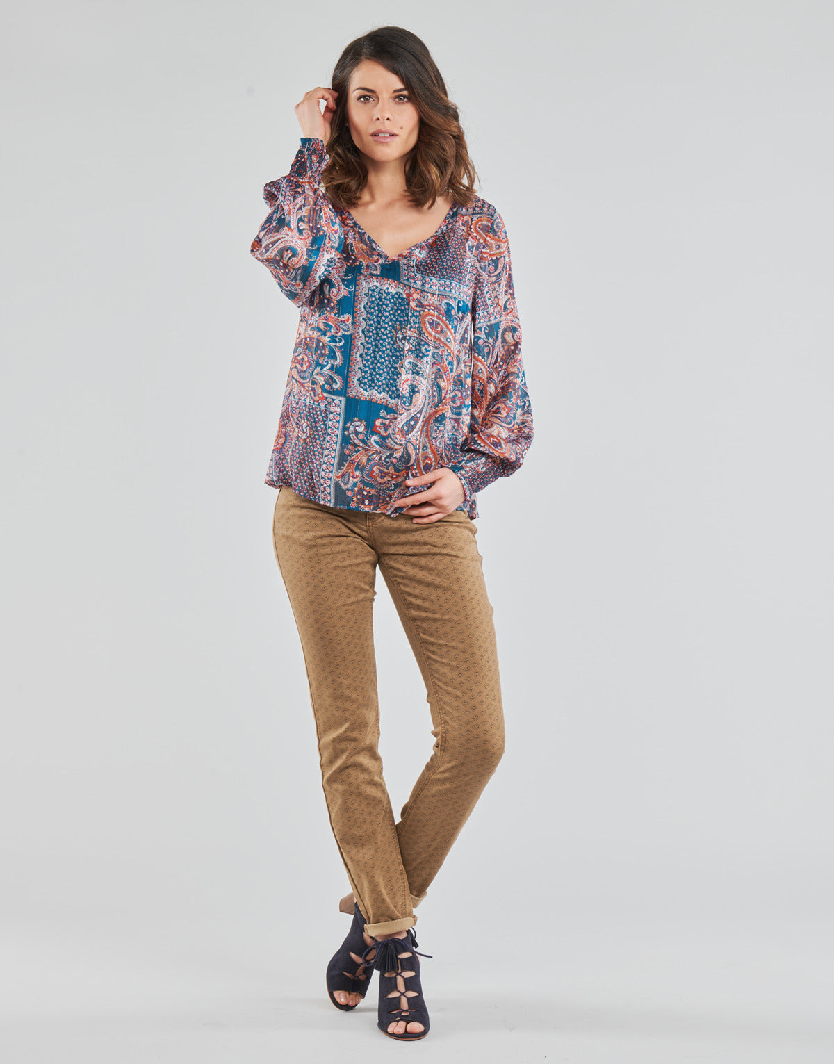 Pantalone Donna Cream LOTTE PRINTED Beige