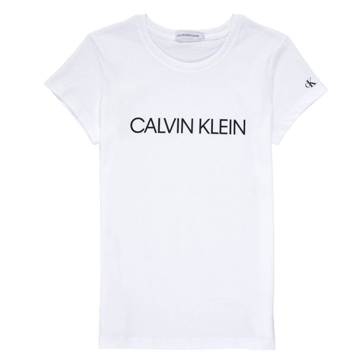 T-shirt ragazza Calvin Klein Jeans INSTITUTIONAL T-SHIRT Bianco