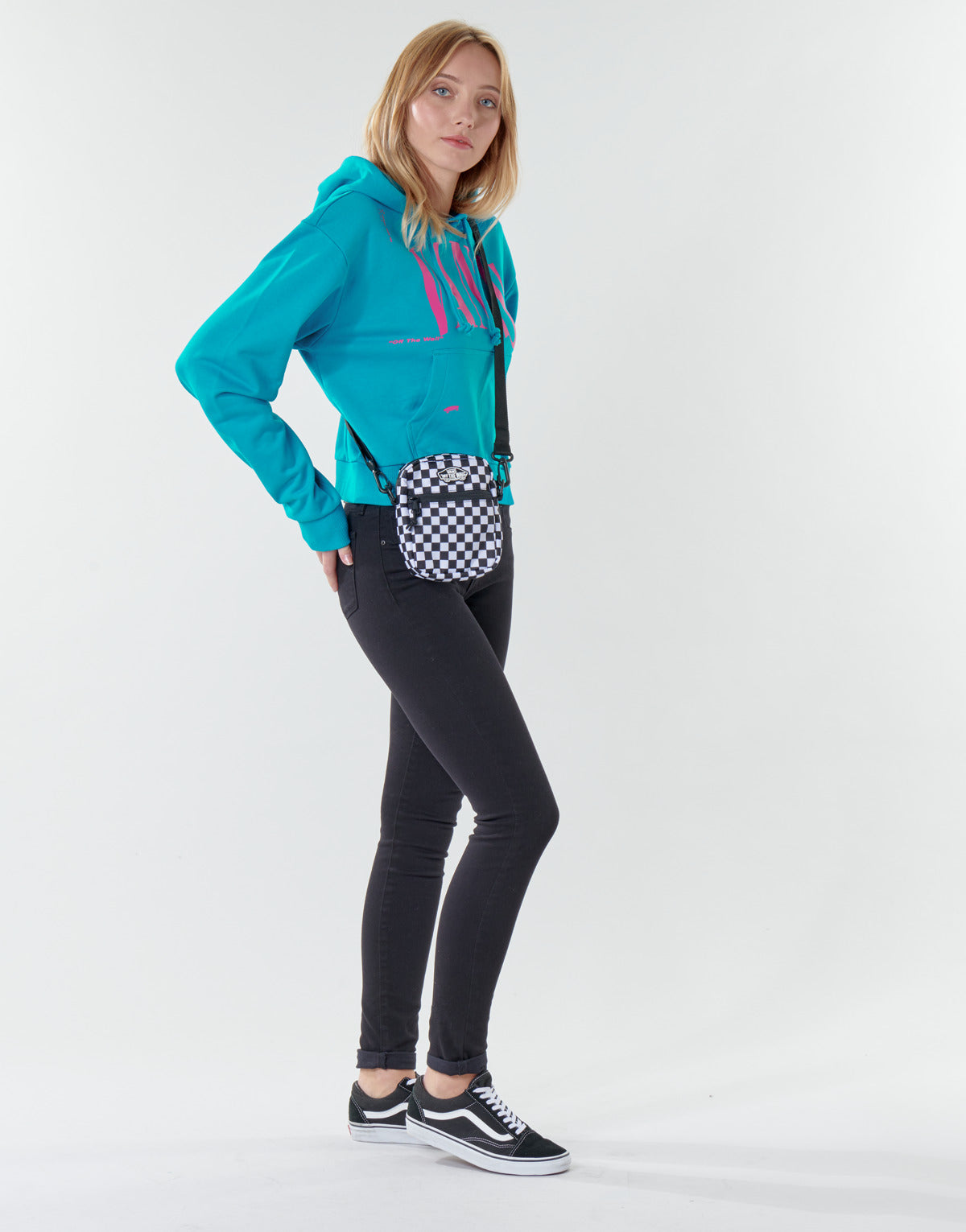 Felpa Donna Vans WM KAYE CROP HOODIE Blu