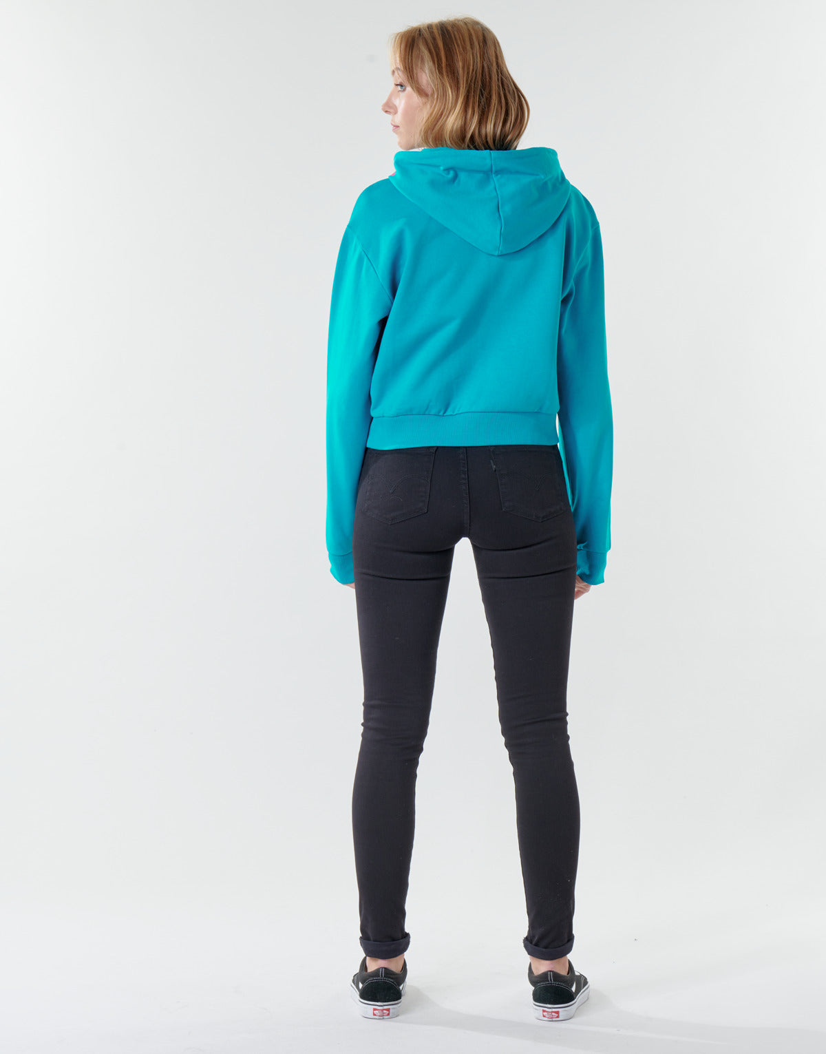 Felpa Donna Vans WM KAYE CROP HOODIE Blu