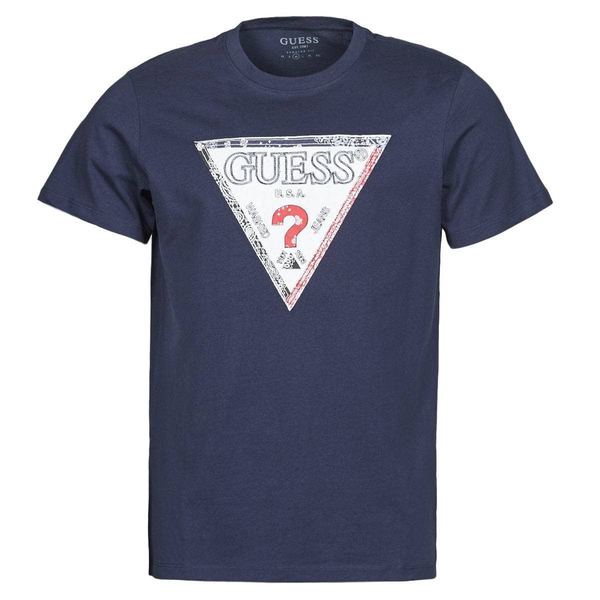 T-shirt Uomo Guess TRIESLEY CN SS TEE Blu