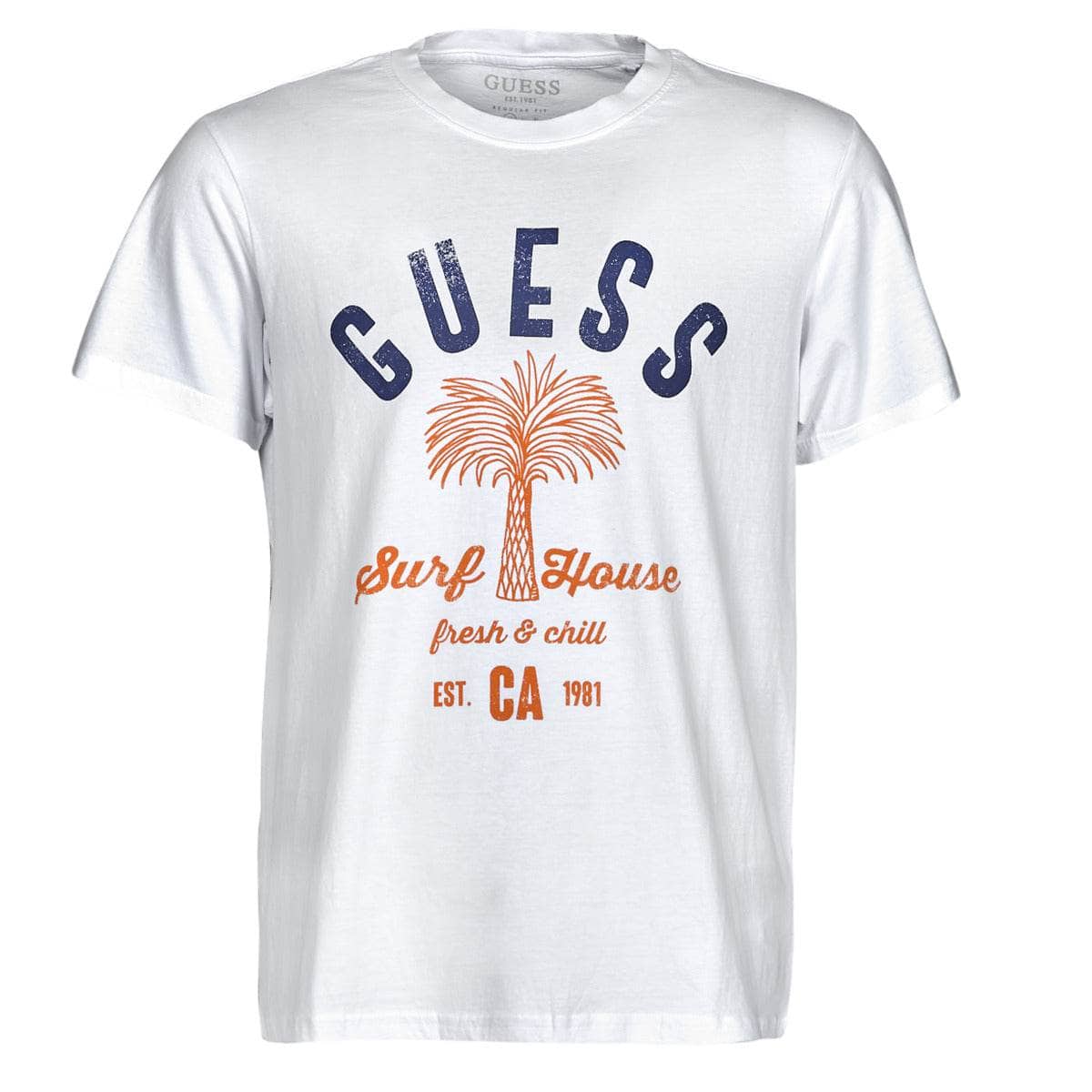T-shirt Uomo Guess SURF HOUSE CN SS TEE Bianco
