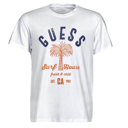 T-shirt Uomo Guess SURF HOUSE CN SS TEE Bianco