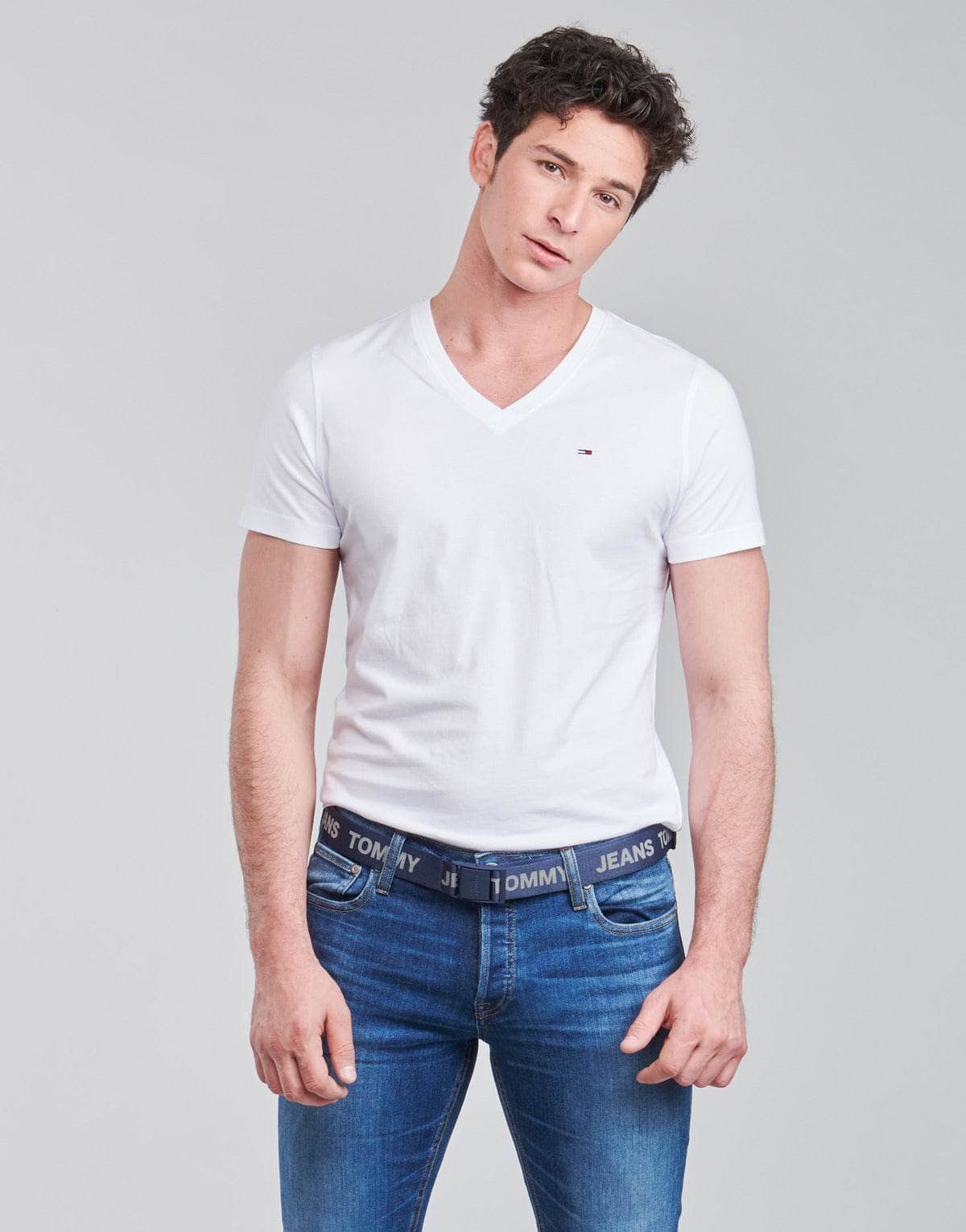 T-shirt Uomo Tommy Jeans TJM ORIGINAL JERSEY TEE V NECK Bianco