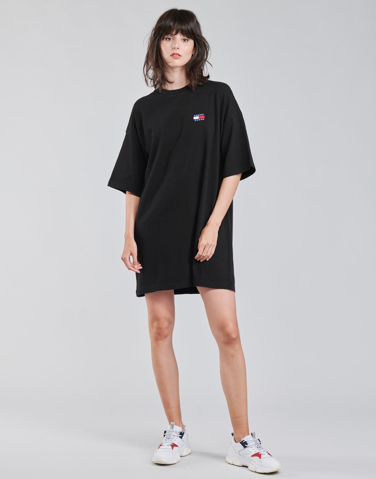 Abito corto Donna Tommy Jeans  TJW OVERSIZED BADGE TEE DRESS  Nero