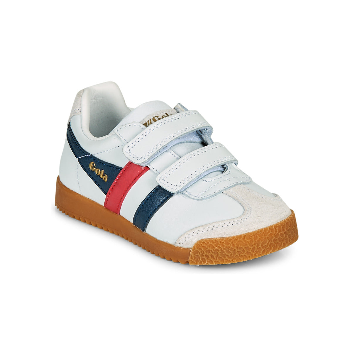 Scarpe bambini ragazza Gola HARRIER LEATHER VELCRO Bianco