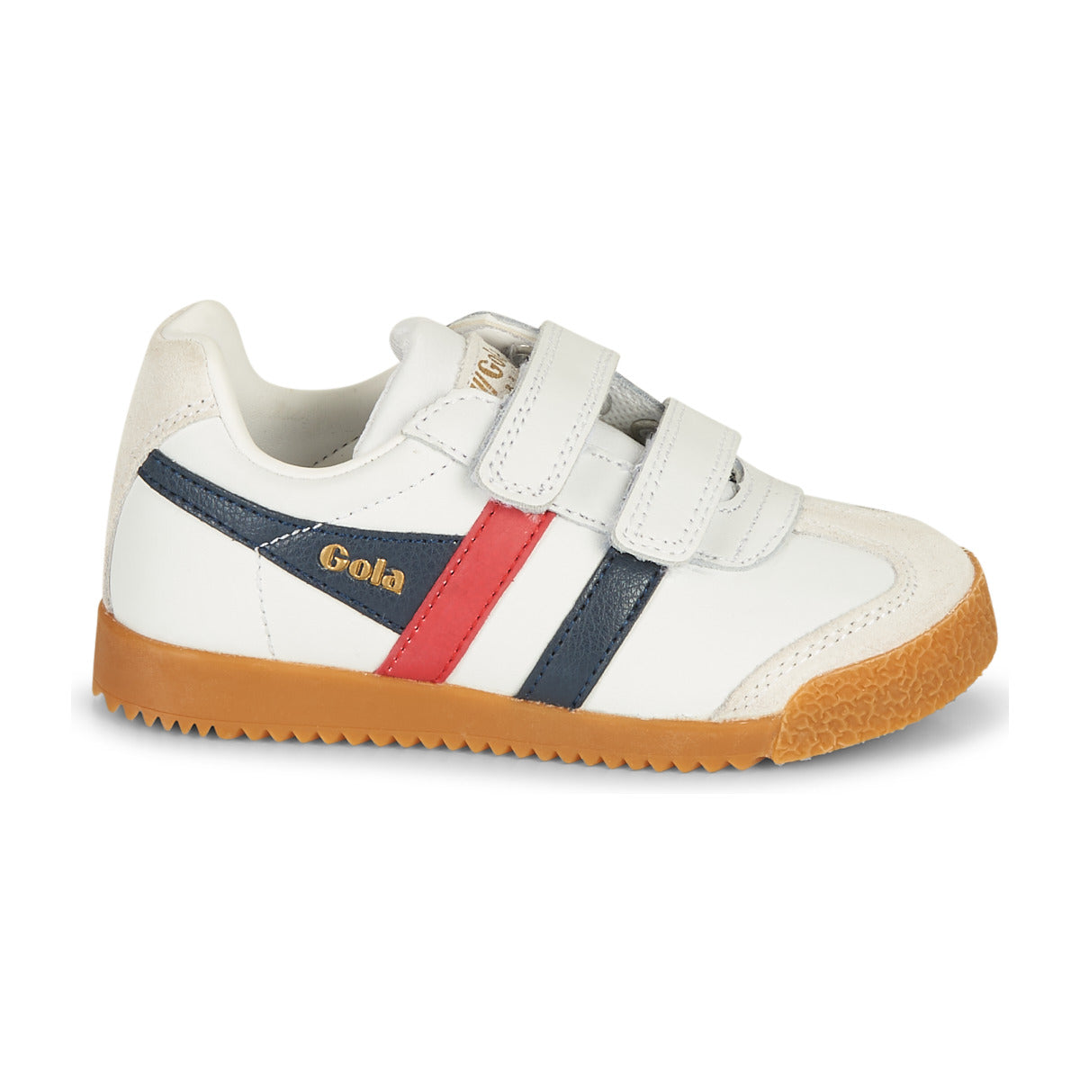 Scarpe bambini ragazza Gola HARRIER LEATHER VELCRO Bianco