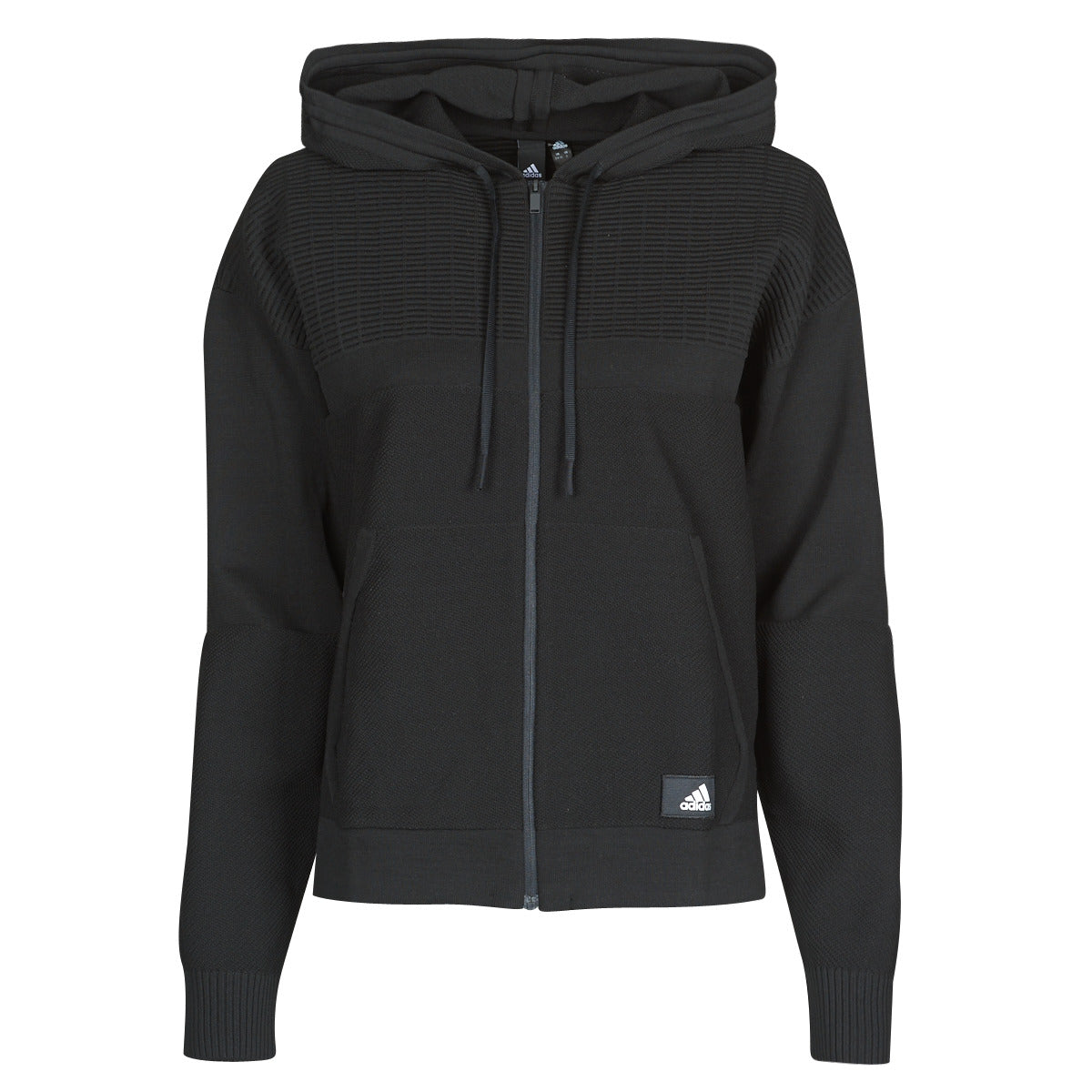 Felpa Donna adidas W Knit V Hoodie Nero