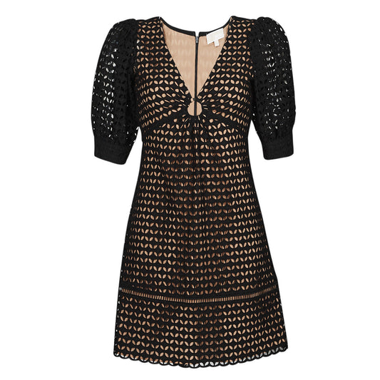 Abito corto Donna MICHAEL Michael Kors GEO EYELET MINI DRESS Nero