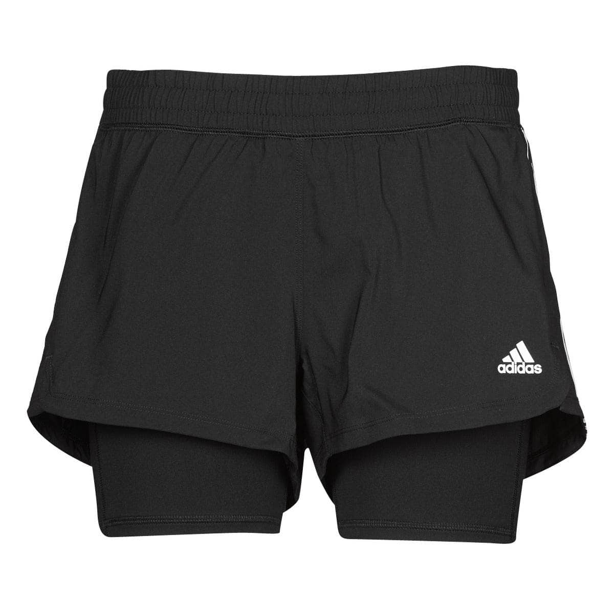 Shorts Donna adidas PACER 3S 2 IN 1 Nero