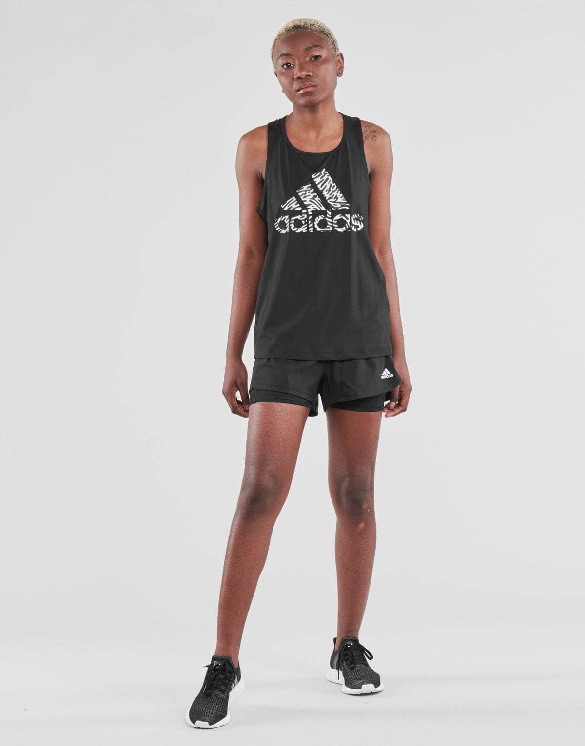 Shorts Donna adidas PACER 3S 2 IN 1 Nero