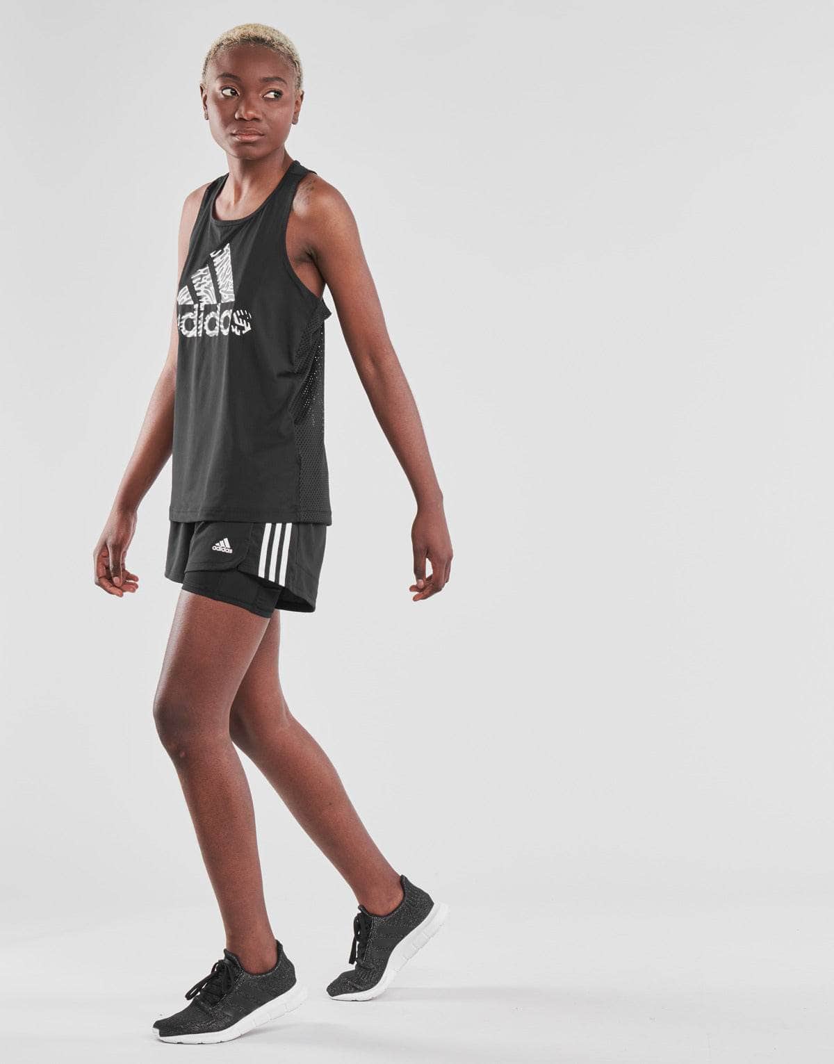 Shorts Donna adidas PACER 3S 2 IN 1 Nero
