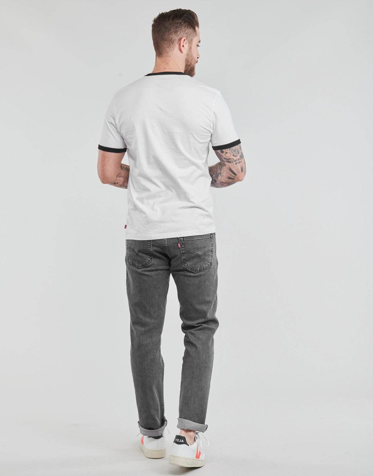T-shirt Uomo Levis SS RINGER TEE Bianco