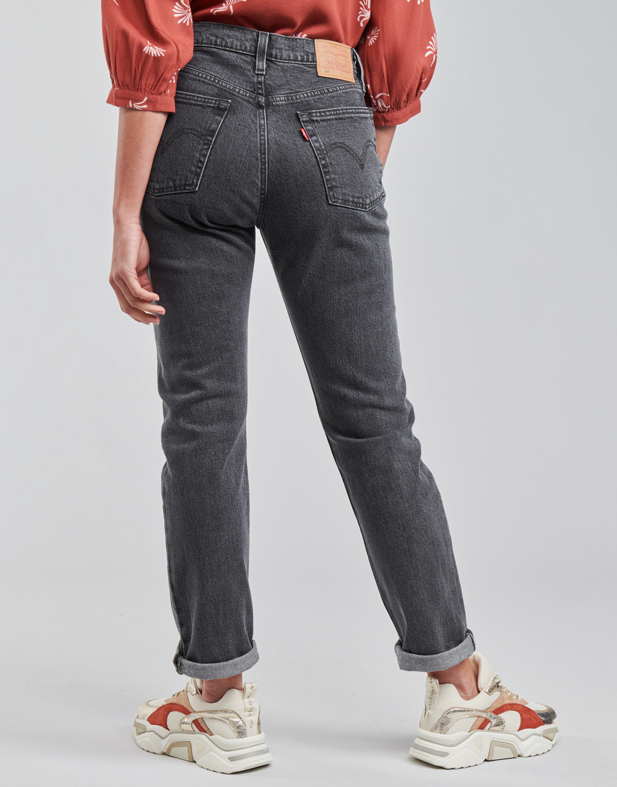 Jeans boyfriend Donna Levis 501 CROP Nero