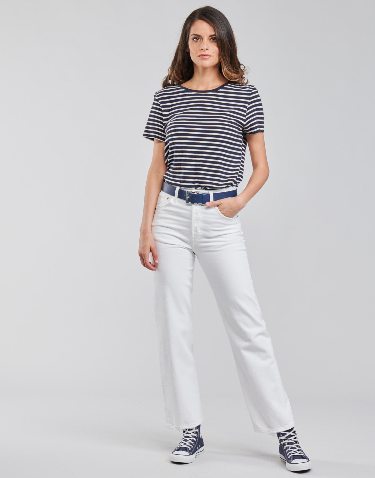 Jeans Donna Levis RIBCAGE STRAIGHT ANKLE Bianco