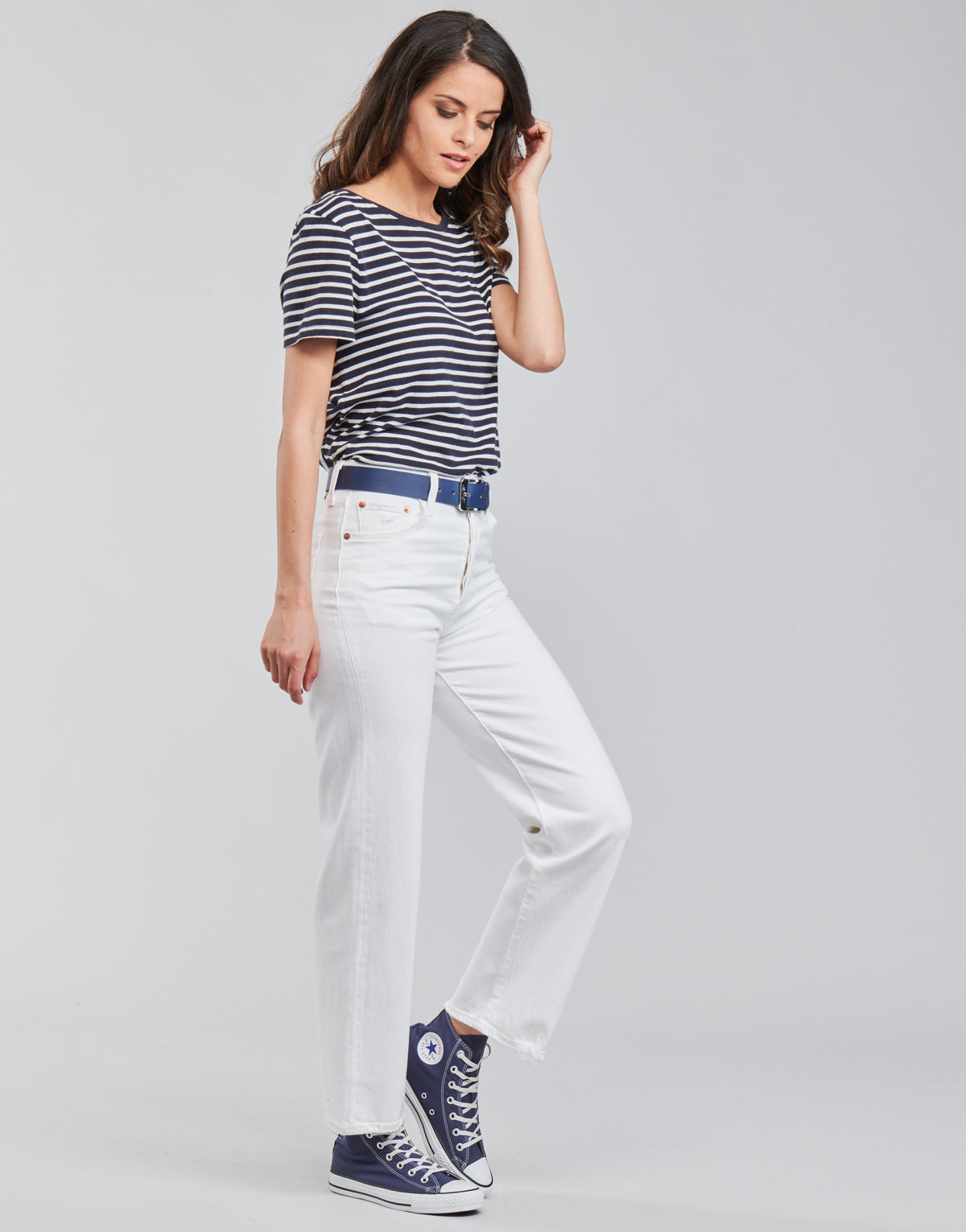 Jeans Donna Levis RIBCAGE STRAIGHT ANKLE Bianco