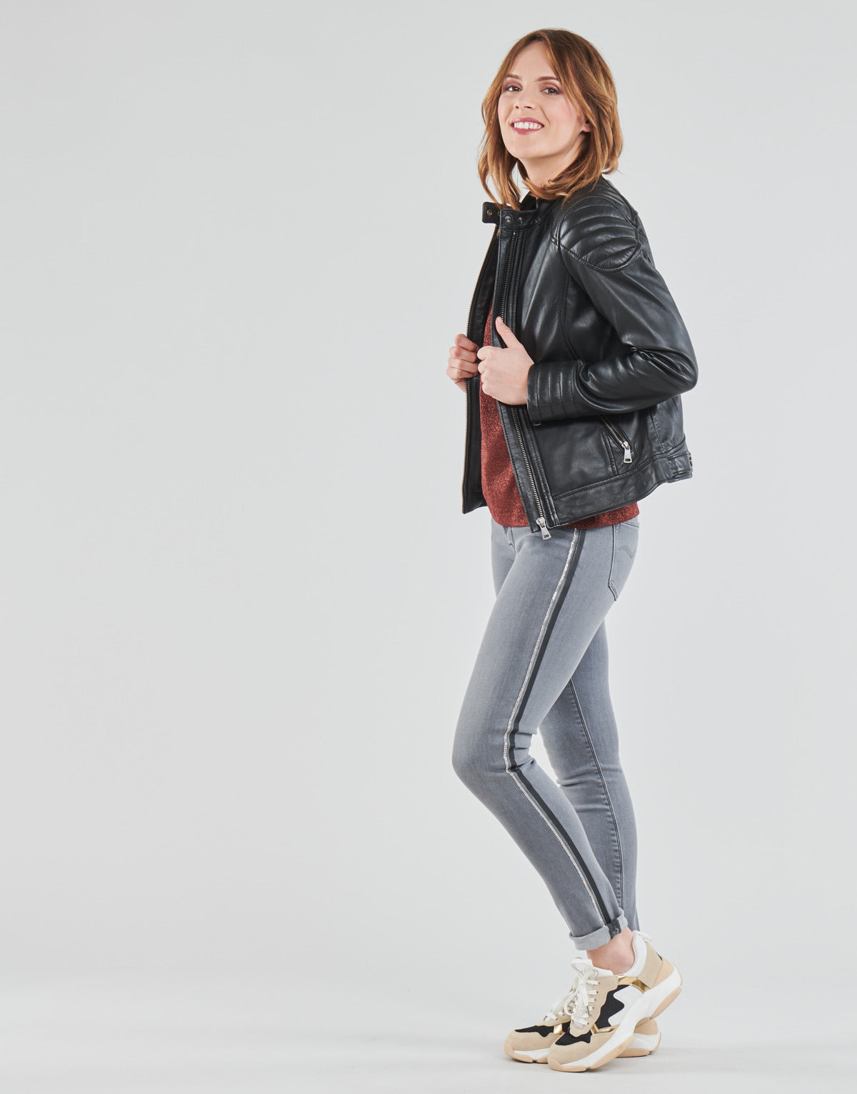 Giacca in pelle Donna Oakwood ELLA Nero