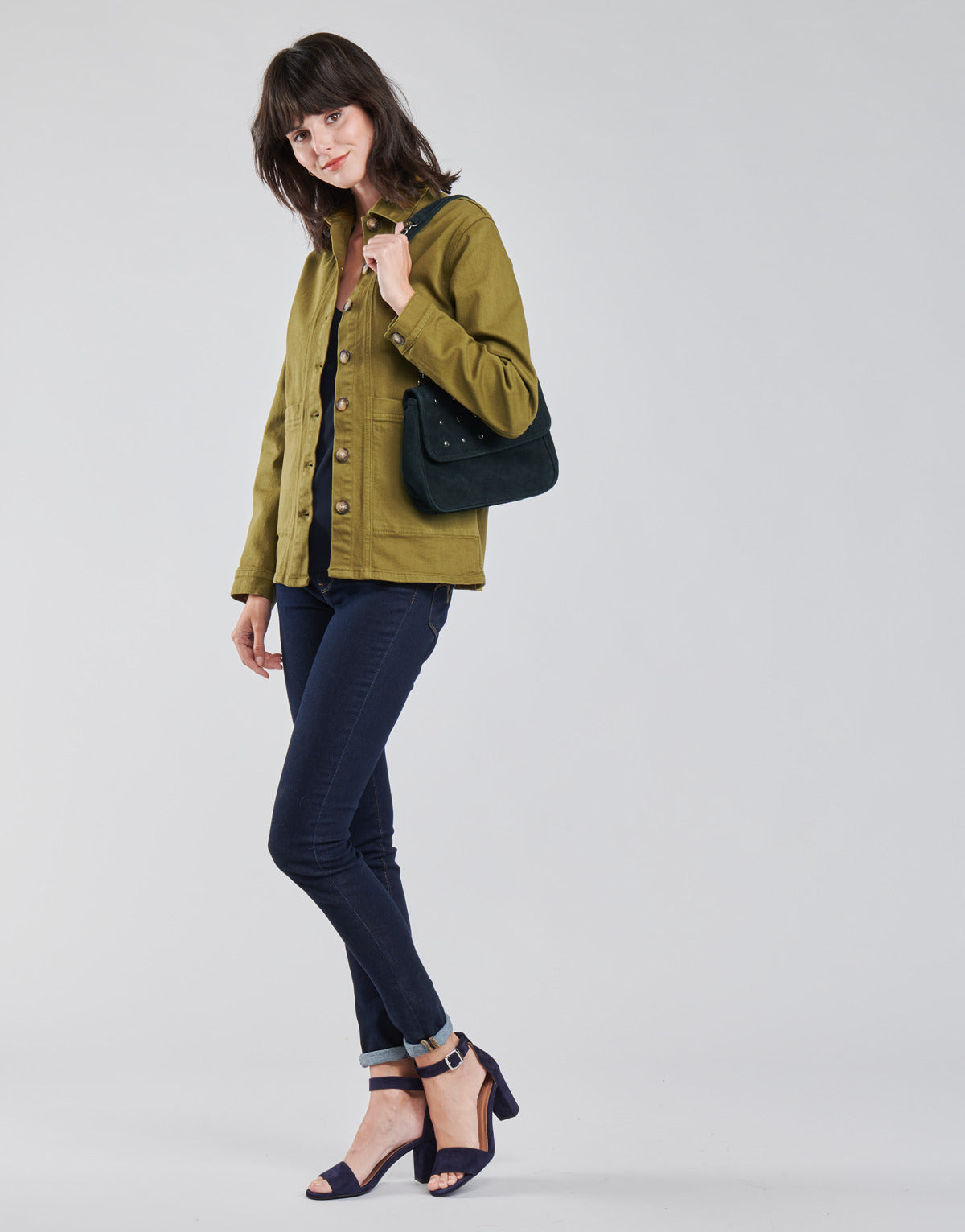Giacca in jeans Donna Betty London OVEST Verde