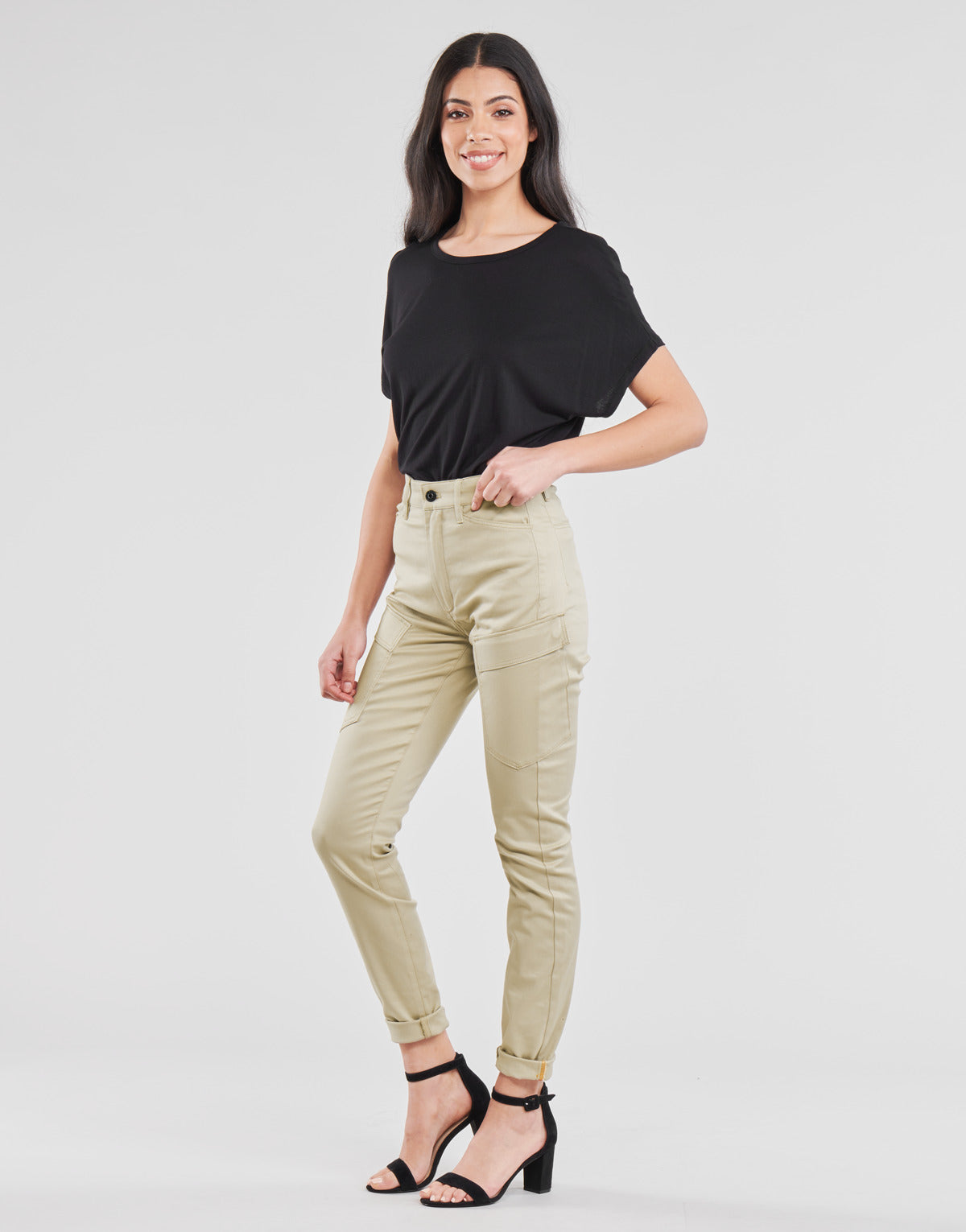 Pantalone Cargo Donna G-Star Raw HIGH G-SHAPE CARGO SKINNY PANT WMN Beige