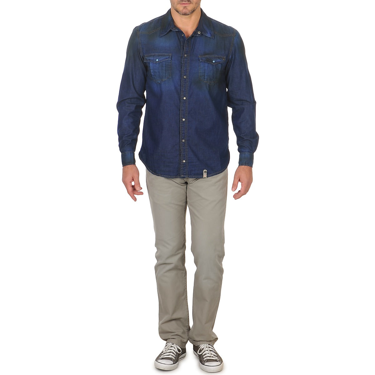 Camicia a maniche lunghe Uomo Freeman T.Porter  CORWEND DENIM  Blu