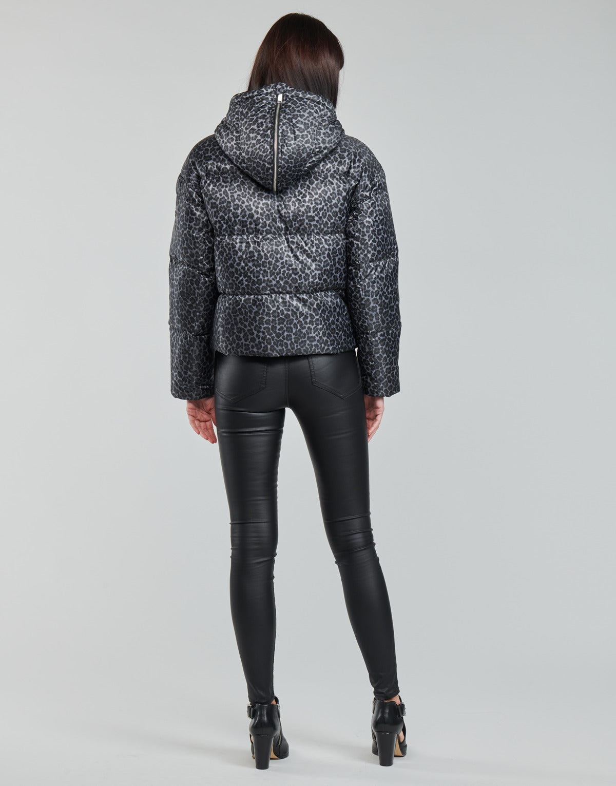 Piumino Donna MICHAEL Michael Kors ECO CHEETAH RVSBL PUFF Grigio