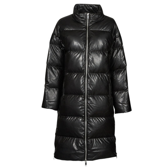 Piumino Donna MICHAEL Michael Kors LONG FAUX LTHR PUFFER Nero