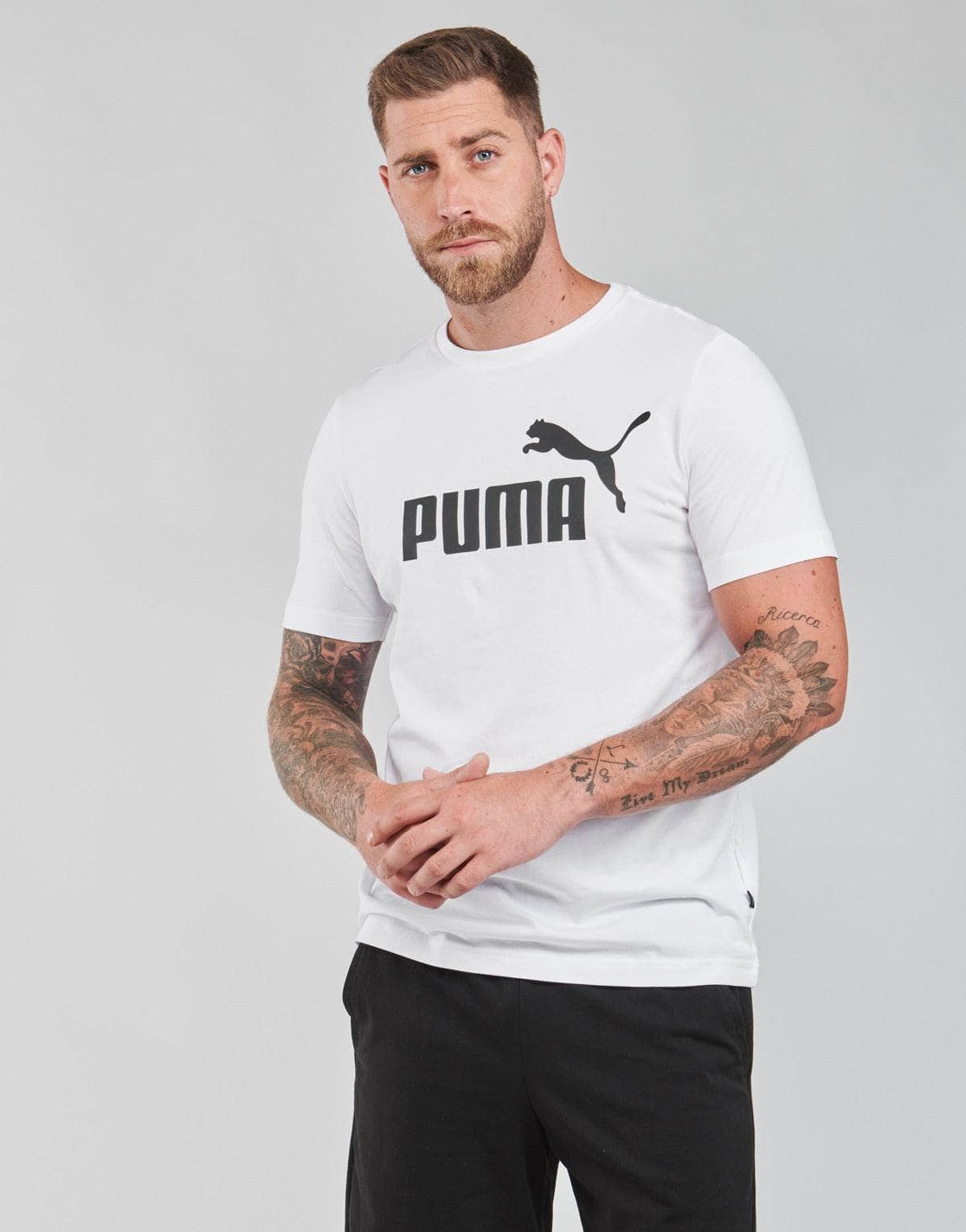 T-shirt Uomo Puma ESS LOGO TEE Bianco