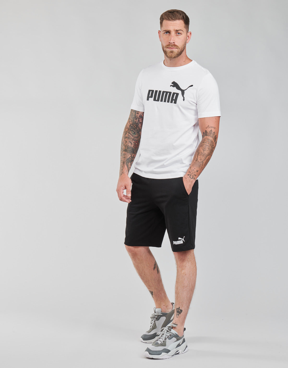 T-shirt Uomo Puma ESS LOGO TEE Bianco