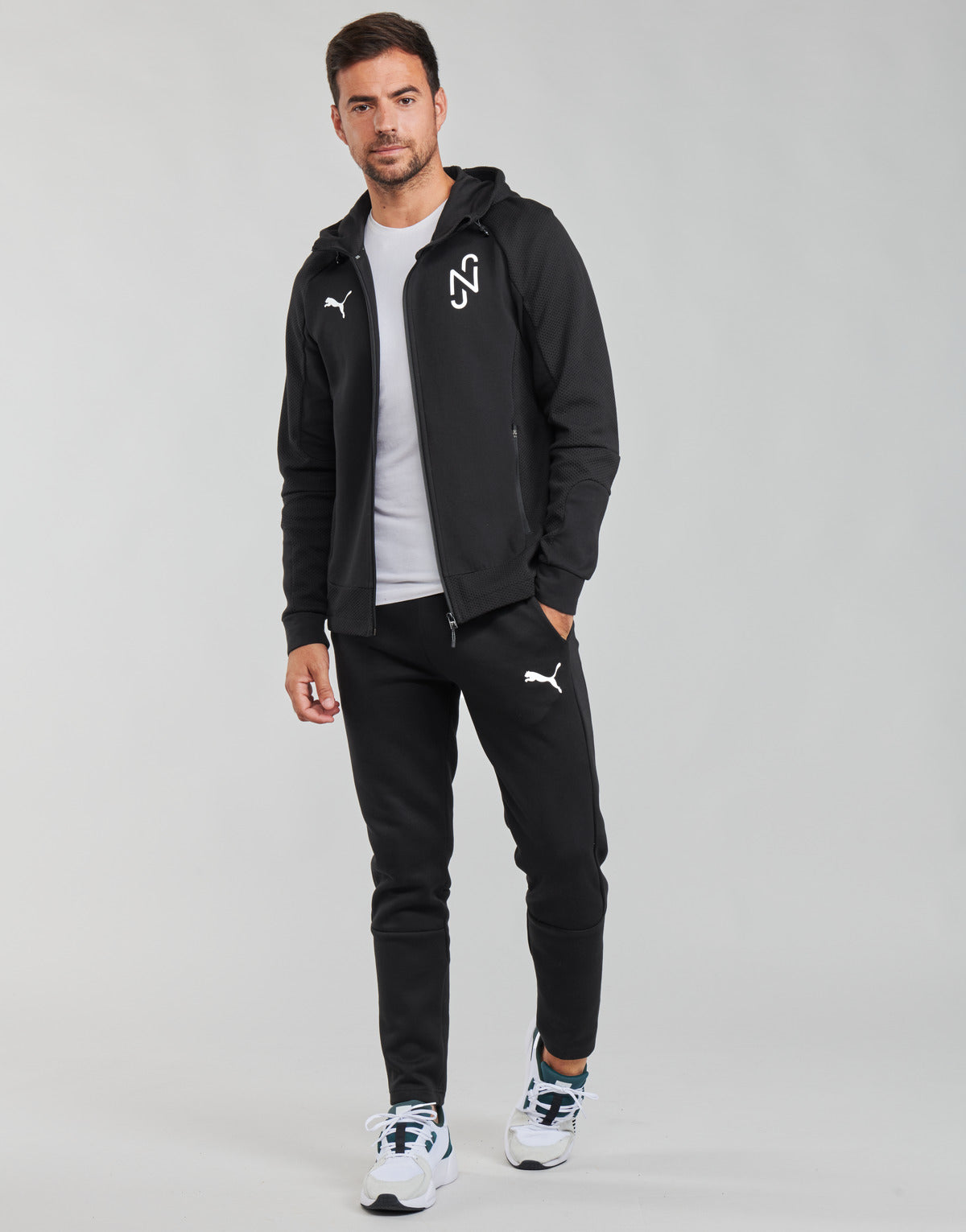 Pantaloni Sportivi Uomo Puma EVOSTRIPE CORE FZ PANT Nero