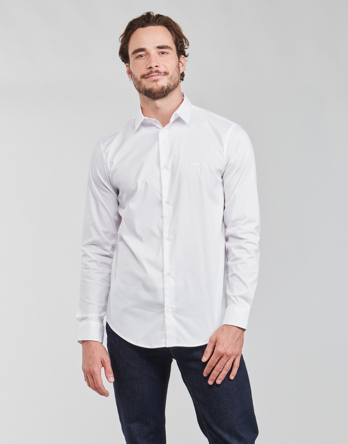 Camicia a maniche lunghe Uomo Emporio Armani 8N1C09 Bianco