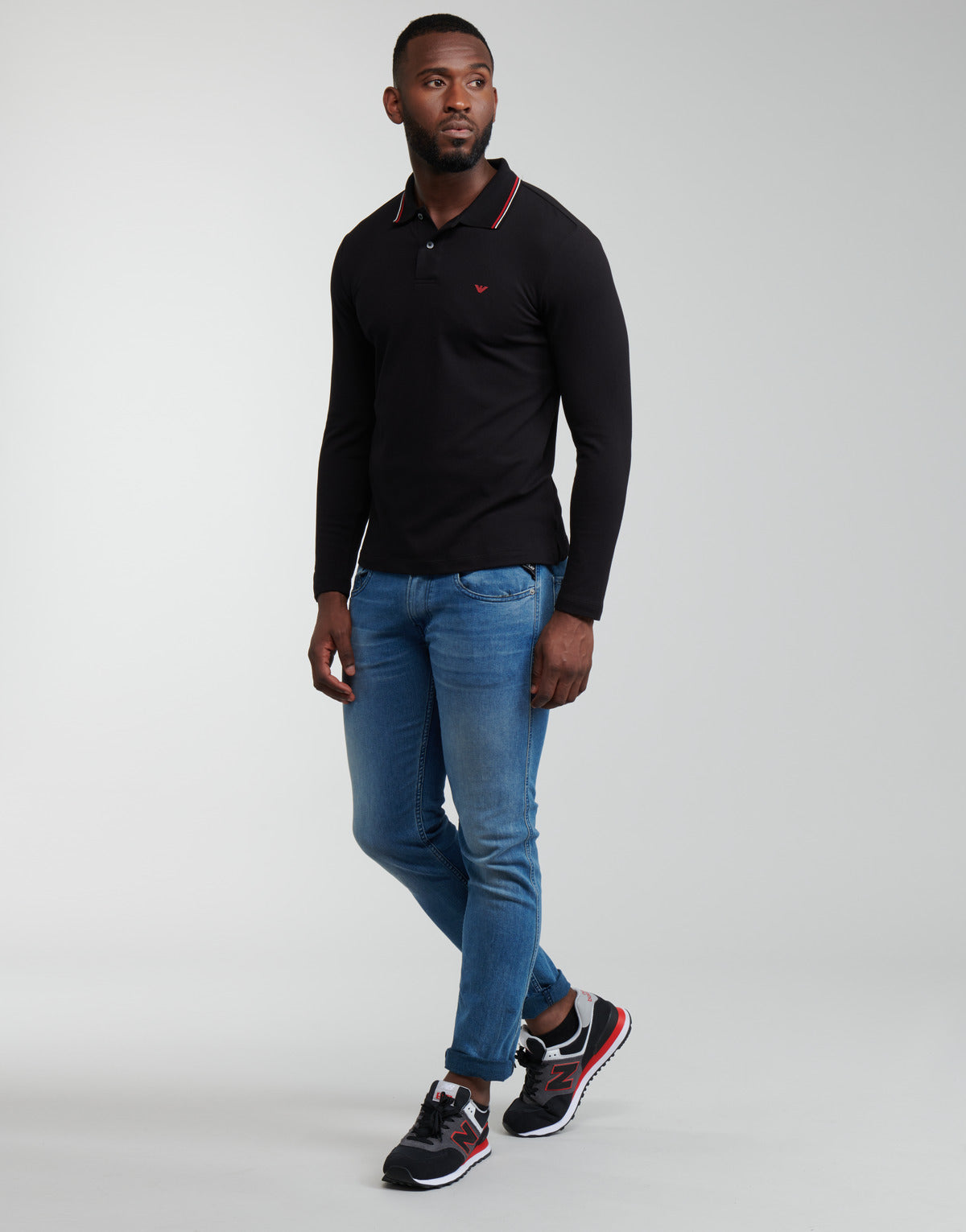 Polo maniche lunghe Uomo Emporio Armani 8N1FB5 Nero