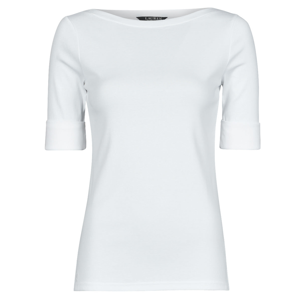 T-shirt Donna Lauren Ralph Lauren JUDY-ELBOW SLEEVE-KNIT Bianco