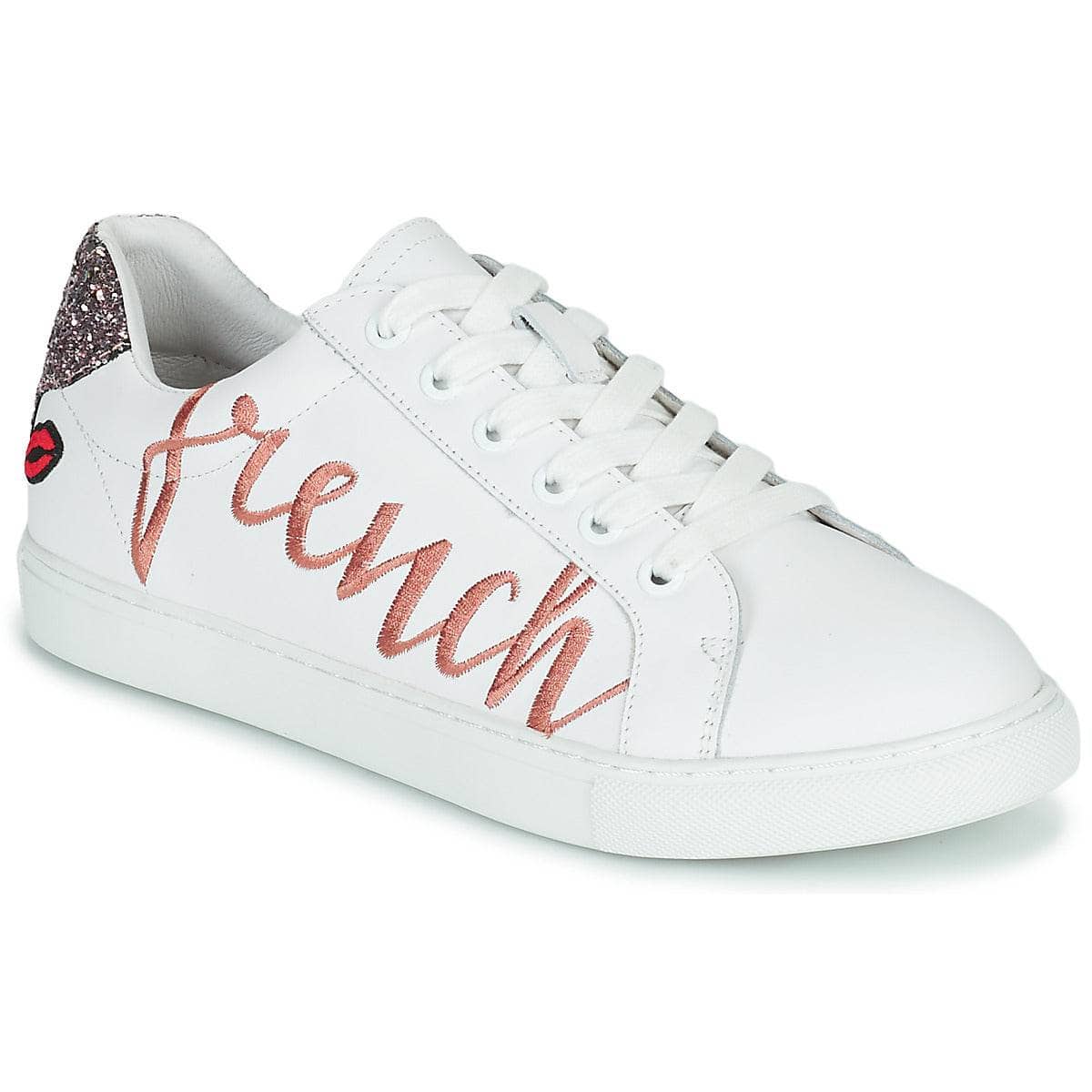 Sneakers basse Donna Bons baisers de Paname SIMONE FRENCH KISS Bianco