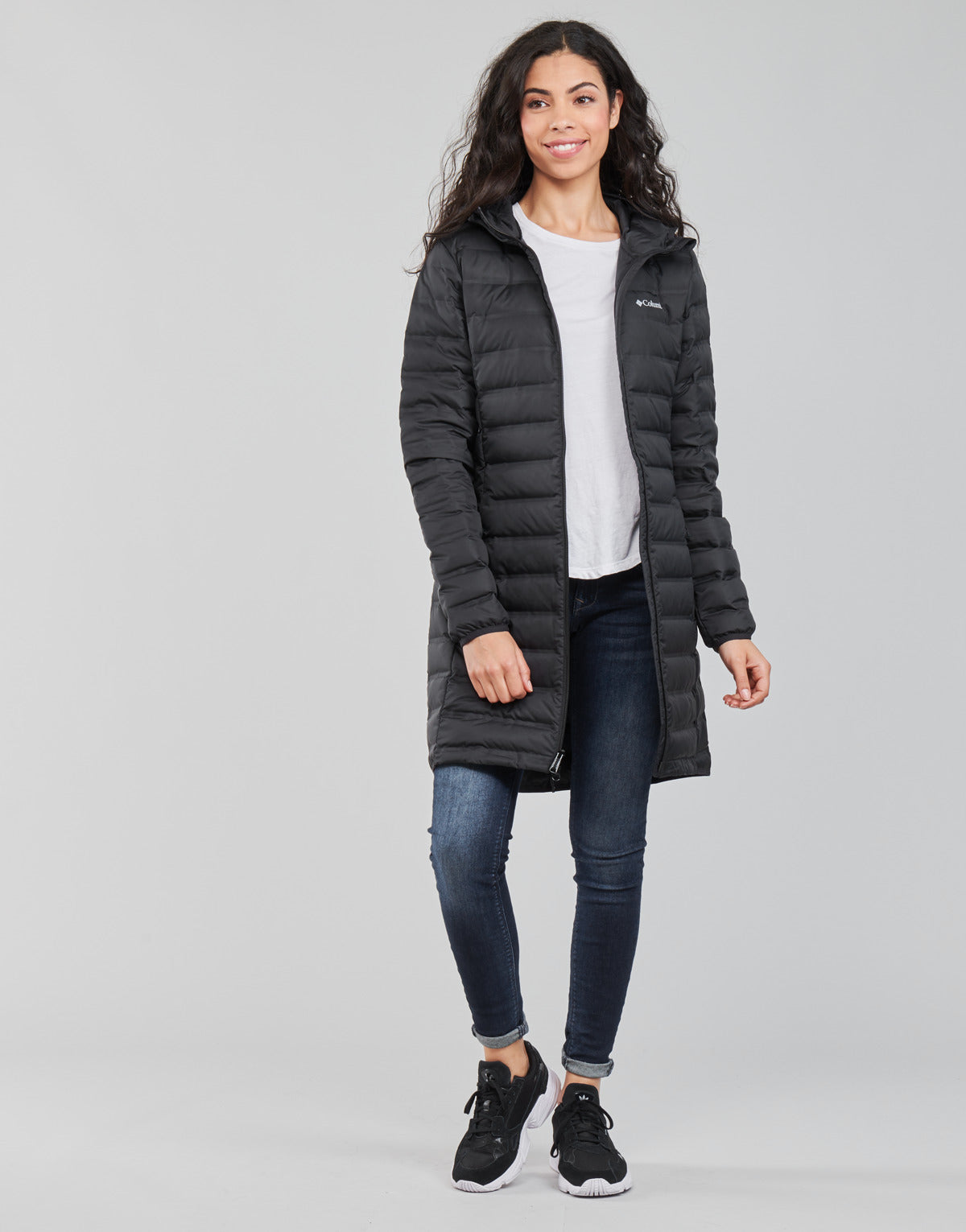 Piumino Donna Columbia LAKE DOWN LONG HOODED JACKET Nero