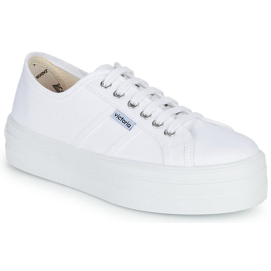 Sneakers basse Donna Victoria BLUCHER LONA PLATAFORMA Bianco