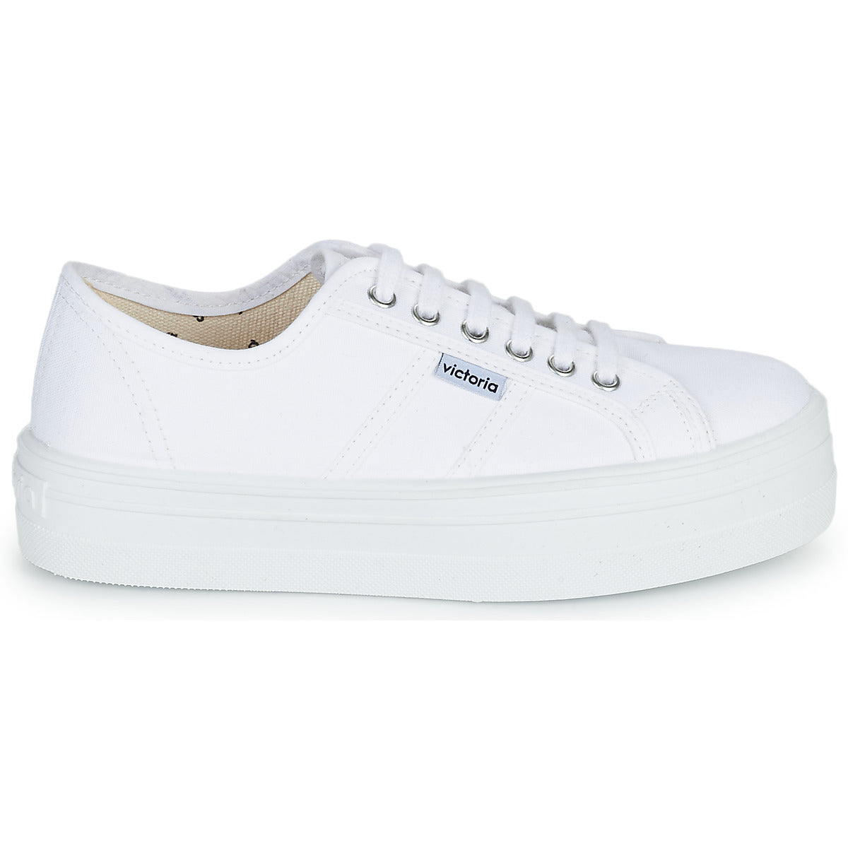 Sneakers basse Donna Victoria BLUCHER LONA PLATAFORMA Bianco