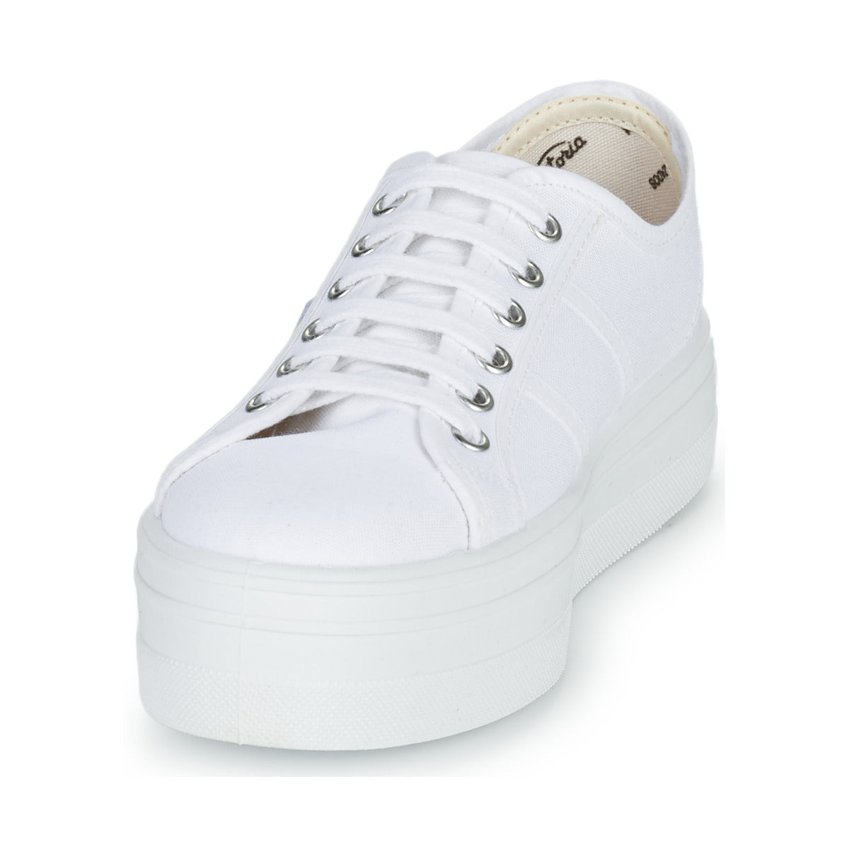 Sneakers basse Donna Victoria BLUCHER LONA PLATAFORMA Bianco
