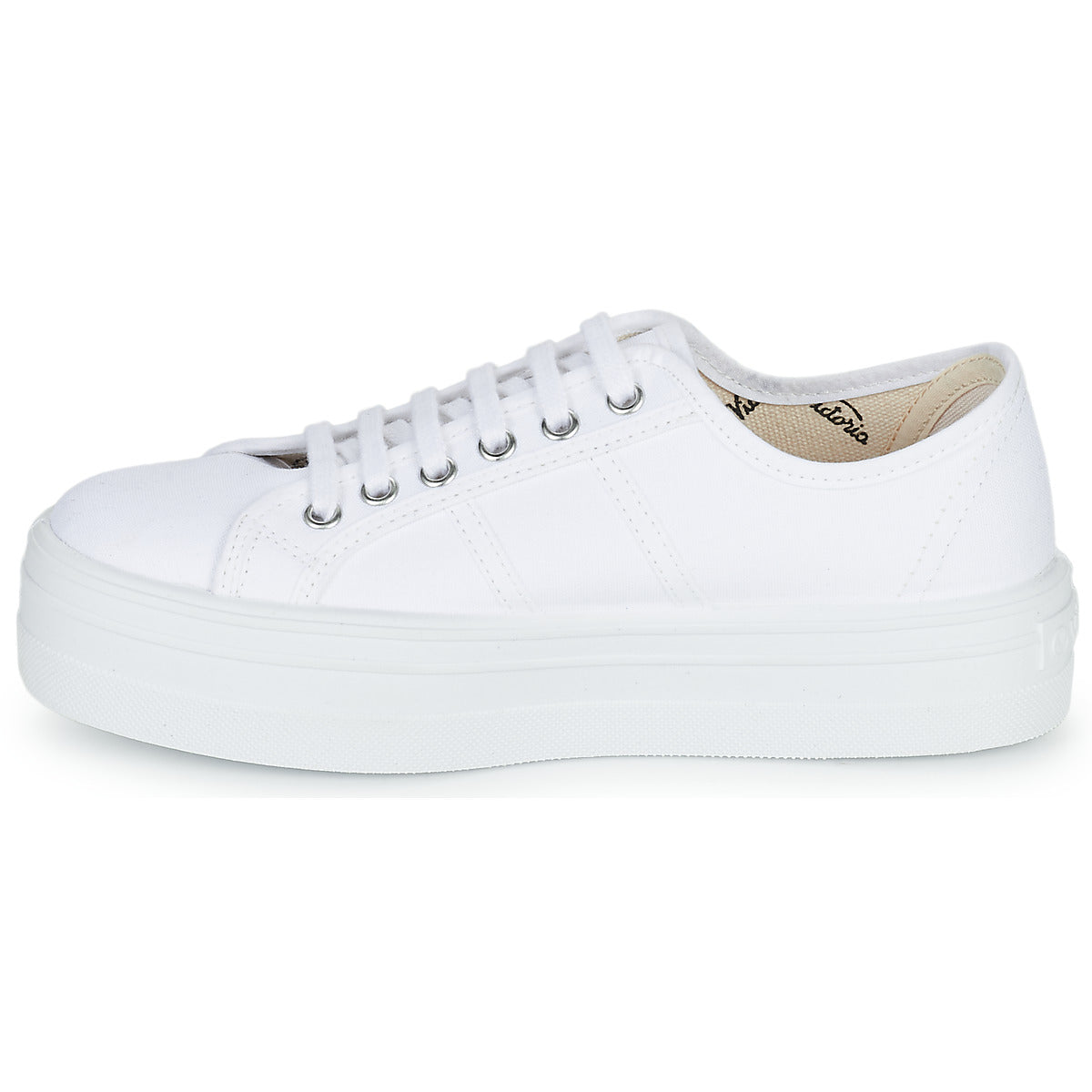 Sneakers basse Donna Victoria BLUCHER LONA PLATAFORMA Bianco