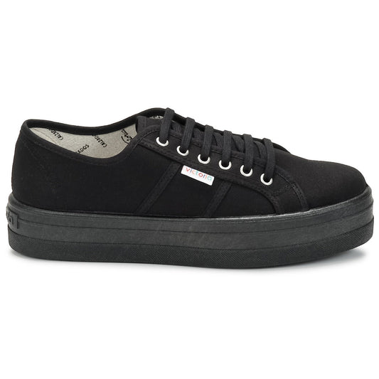Sneakers basse Donna Victoria BLUCHER LONA PLATAFORMA Nero