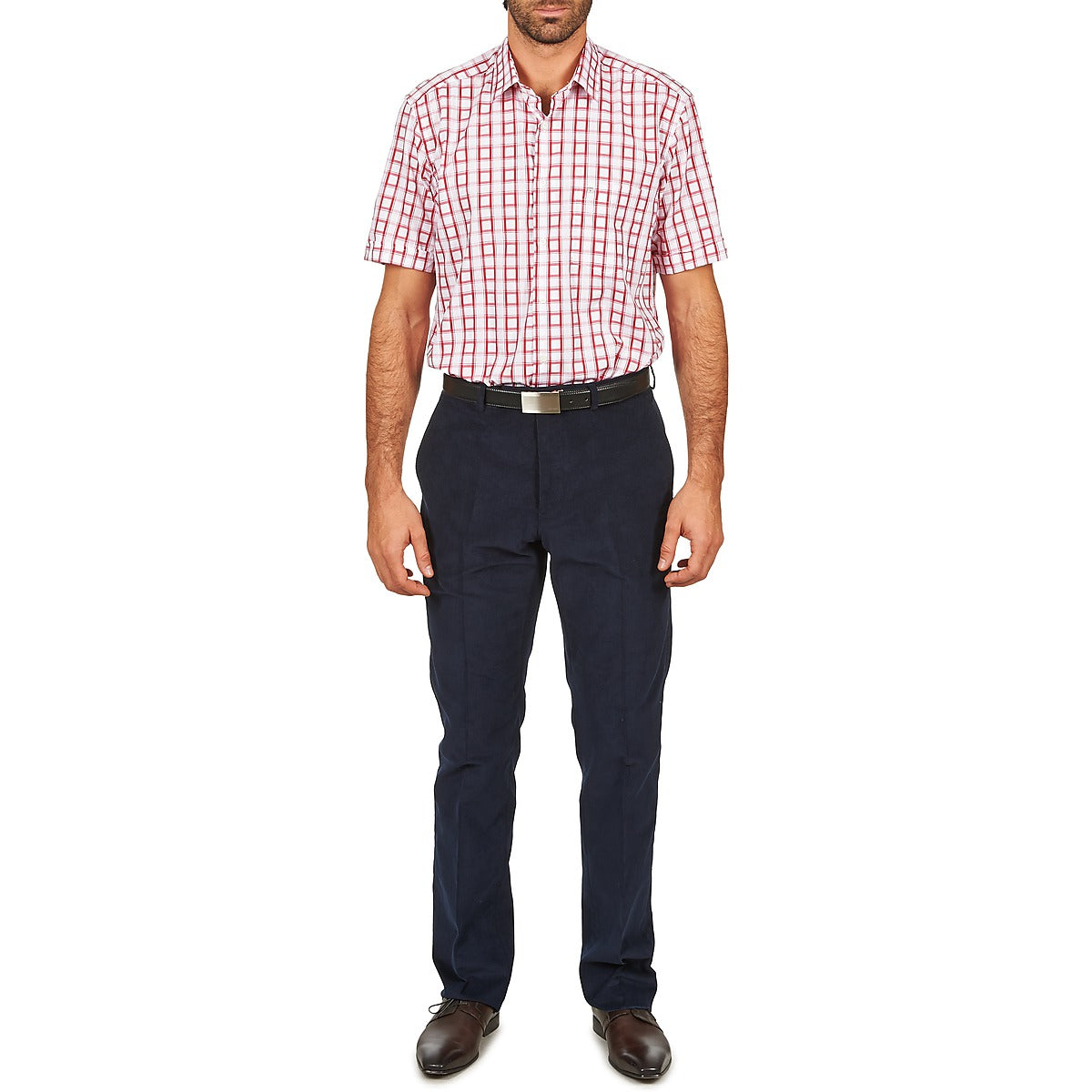 Camicia a maniche corte Uomo Pierre Cardin CH MC CARREAU GRAPHIQUE Bianco