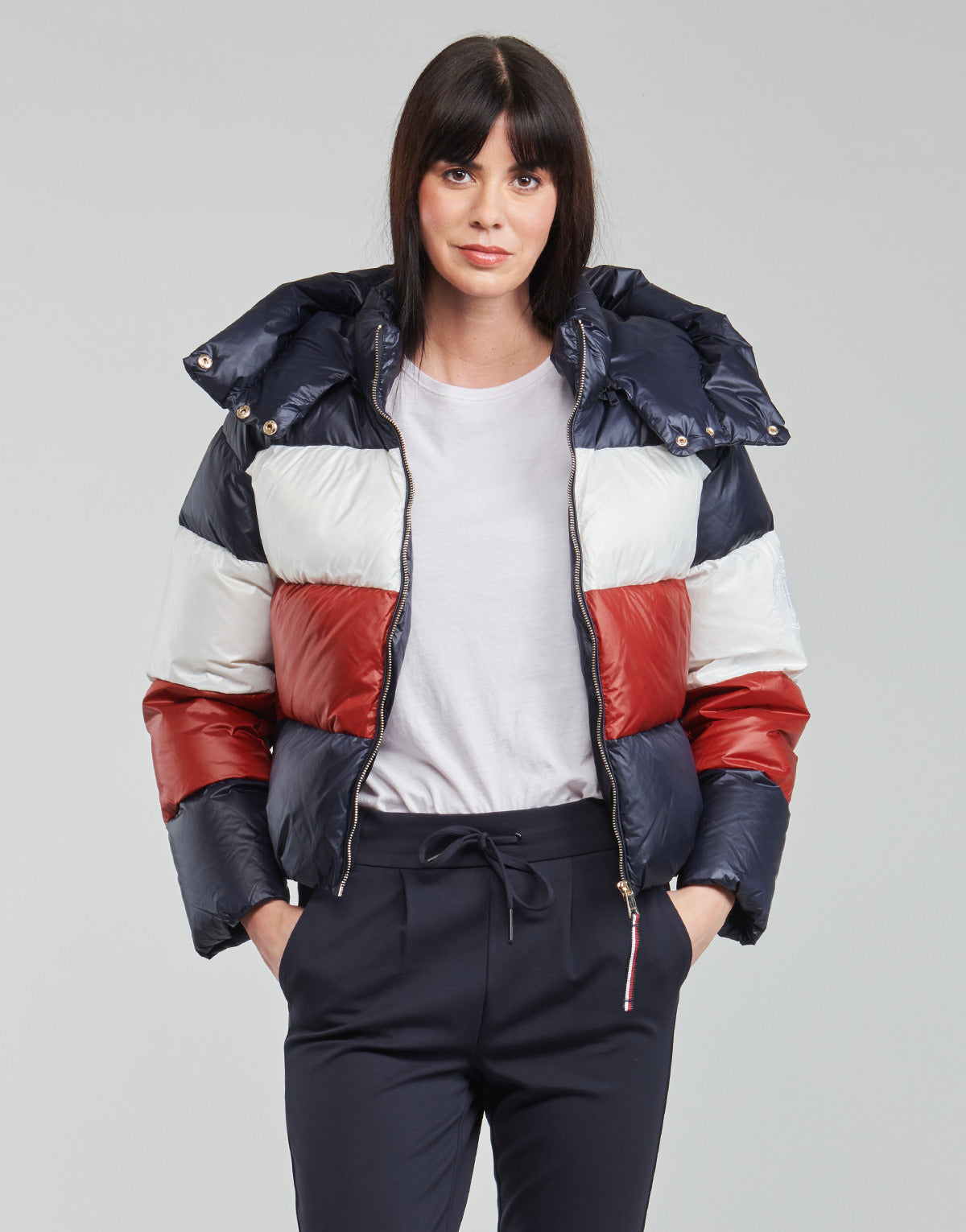 Piumino Donna Tommy Hilfiger COLORBLOCK DWN PUFFER JKT Multicolore